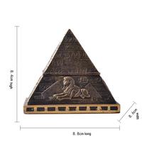 Boîte à bijoux miniature en résine, artisanat en bronze, figurine de pyramide égyptienne créative, avec motif de saint ancien