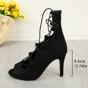 Summer Fashion Fish Mouth Cross Strap <b>Sandals</b> Women's Plus Size Stiletto Cut Out High Heels 43 - Product Image 6