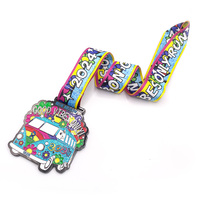 Médaille de course à pied moderne avec logo personnalisé, frappée à chaud, 5K 10K, souvenir en métal, émail 3D, sport, demi-marathon, rotative