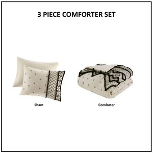 DB King and Queen Size Ensemble de couette 3 pièces en coton lin mélangé avec remplissage en PVC pour la chambre à coucher pour les vacances de Noël - Product Image 5