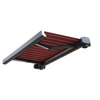 Store banne rétractable automatique robuste en aluminium avec cassette intégrale en HDPE pour terrasse extérieure