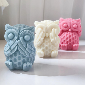 Molde de Silicona para Velas Aromáticas con Forma de Búho, Decoración para el Hogar, Molde de Silicona 3D para Velas de Yeso y Animales - Product Image 3