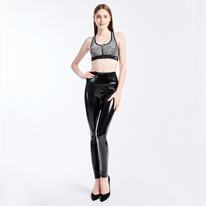 Le donne In Lattice Lucido Extra Lungo Migliore Del Cuoio Del Faux Ghette Stretti <span class=keywords><strong>Pantaloni</strong></span> di Pelle - Product Image 1