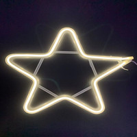 Décoration de Noël en forme d'étoile/élfe/flocon de neige, guirlande lumineuse LED néon murale 220V IP44 avec LED blanc chaud en fer 30x2x30cm