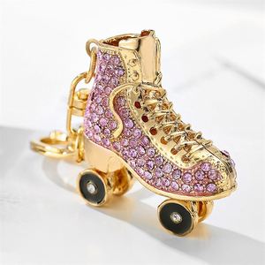 Porte-clés Mini Patins à Roulettes en Strass, Accessoires de Voiture, Breloques Porte-clés 3D Scintillantes en Cristal Diamant - Product Image 5