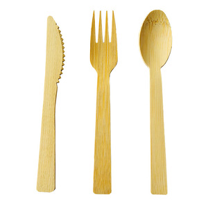 ชุดช้อนส้อมไม้ไผ่แบบใช้แล้วทิ้ง รวมถึงช้อนเค้กผลไม้และช้อนไอศกรีม - Product Image 5