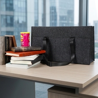 Sac bandoulière pliable en feutre pour ordinateur portable, avec sangle réglable en nylon, poche avant zippée, étanche, portable, pour documents de bureau