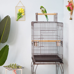 Jaula de Alambre Metálico Elegante con Estante de Almacenamiento y Ruedas Giratorias XL, Jaula de Vuelo para Loros, Jaula para <span class=keywords><strong>Aves</strong></span> Resistente para Guacamayos - Product Image 4