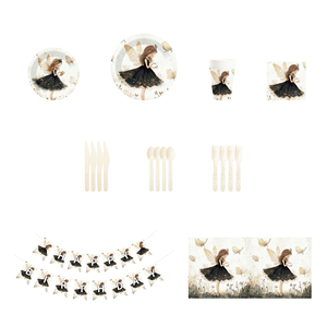 Vajilla Personalizada DAMAI con Temática de Hadas, Platos, Vasos y Servilletas de Papel para Fiesta de Cumpleaños de Niña, Juego de Vajilla de Papel - Product Image 6