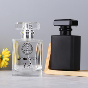 Botellas de perfume cuadradas de vidrio de alta gama, transparentes, blancas y negras, de 30/50/100 ml, tamaño viaje. - Product Image 3