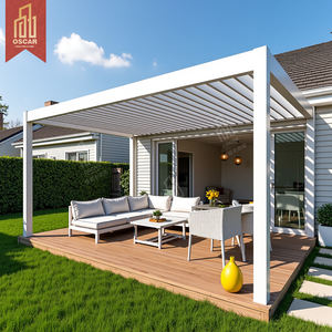 Patio extérieur toit rétractable Pergola auvent auvent pare-soleil abri pour jardin <span class=keywords><strong>terrasse</strong></span> piscine arrière-cour Gazebo bricolage personnalisé M - Product Image 3