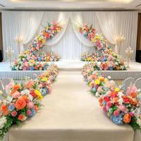 Décoration personnalisée pour arche de mariage avec rangée de fleurs artificielles, chemin de table floral en soie coloré pour centre de table d'événements et de fêtes