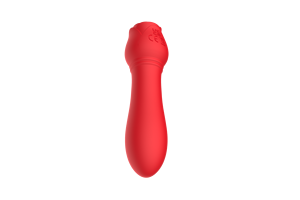 Вибратор-дилдо в форме розы, длинный, разноцветный, с функцией всасывания для клитора и влагалища, для женщин, USB-заряжаемый, водонепроницаемый, 10 частот вибрации - Product Image 2