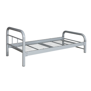<b>Single</b> Metal Steel Spring <b>Bed</b> Frame with Headboard for Commercial School Dormitory Hospital Apartment Furniture Use - Product Image 3