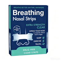 Bandes nasales noires non tissées OEM, extra résistantes, sans médicament, pour le ronflement, bandes respiratoires nasales personnalisées, vente en gros