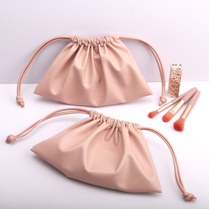Bolsa de Cosméticos de Viaje de Cuero PU Rosa de Alta Calidad, Bolsa de Maquillaje de Cuero Sólido Impermeable de Lujo - Product Image 1
