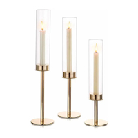 Grands bougeoirs ronds en verre avec couvercle en verre, centre de table pour mariage
