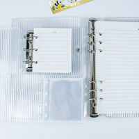 Carnet de notes Kawaii personnalisé A5 en acrylique transparent avec anneaux, paillettes holographiques, 6 anneaux, pour journal, agenda, cadeau, vente en gros