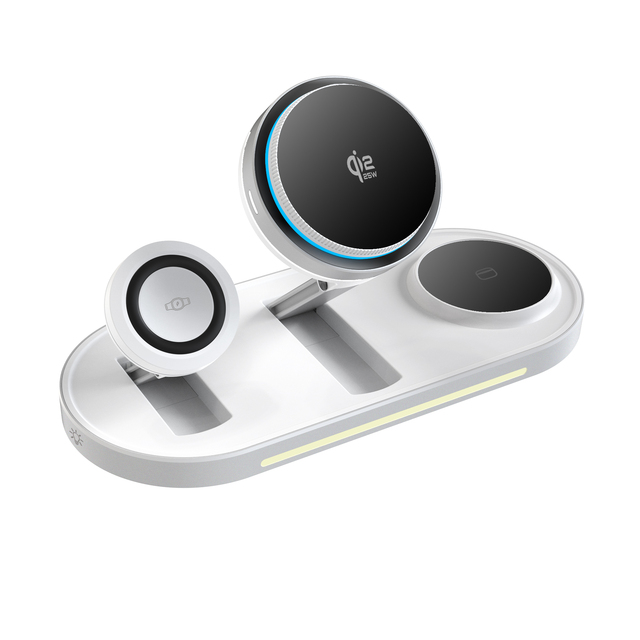 Qi2.2 25W Peltier 3 in 1 Magnetic Foldable Wireless Charger Station With Cooling Plate for iPhone Samsung IWatch AirPods Buds