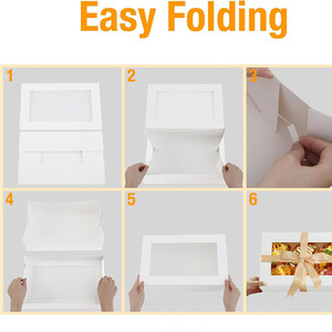 B557 hộp bánh phục vụ màu trắng có nắp đậy cửa sổ lấy ra hộp đựng thức ăn bánh sandwich Bánh sừng bò bán buôn hộp giấy tùy chỉnh - Product Image 2