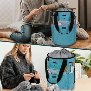 Bolsa Organizadora de <span class=keywords><strong>Ganchillo</strong></span> y Tejido Personalizable, Bolsa de Almacenamiento de Hilos, Bolsa de Artesanía Hecha a Mano, Bolsa Organizadora Cilíndrica para <span class=keywords><strong>Ganchillo</strong></span> - Product Image 6