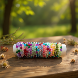 Pulseras de cuentas de cristal con diseño de árbol de la vida, 24 piezas, acero inoxidable, joyería hecha a mano, estilo bohemio unisex - Product Image 3