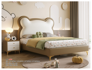 <span class=keywords><strong>Lit</strong></span> artistique moderne et minimaliste en forme d'ours <span class=keywords><strong>de</strong></span> dessin animé avec revêtement en silicone : <span class=keywords><strong>Lit</strong></span> en bois pour les chambres d'enfants ou les chambres d'amis, idéal pour les chambres à coucher - Product Image 1