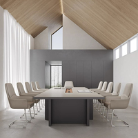Ensemble de table et de chaises de conférence de bureau en bois, design modulaire, fabriqué en Chine pour l'hôtellerie et le bureau