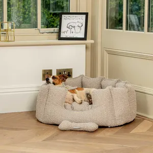Popolare vendita calda bouclé cuccia rotonda letto per cani e gatti sostegno rimovibile grande letto di lusso per cani