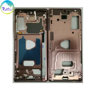Original OEM Back Housing Bezel Middle Frame with Side Buttons + Glass Camera Lens for Samsung Galaxy Note 20 N981