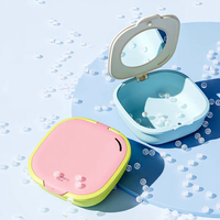 Boîte de rangement multifonctionnelle avec miroir pour prothèses dentaires, étui portable pour appareils orthodontiques
