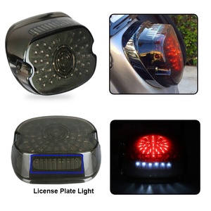 Feux <span class=keywords><strong>arrière</strong></span> à LED pour <span class=keywords><strong>Harley</strong></span> <span class=keywords><strong>Sportster</strong></span> 1200 Dyna FXST Modèles Smoke Lens Lay Down Style 12V Amber Color - Product Image 6