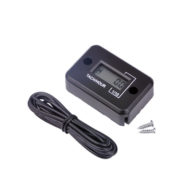 Waterproof LCD Digital RPM Hour Meter Tachometer for Any Gasoline Engine Motorcycle ATV Snowmobile Motocross