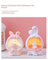 Veilleuse USB en forme de dessin animé mignon pour animaux de compagnie, lampe de table créative pour chambre à coucher, décoration artisanale en résine, éclairage d'ambiance, petit cadeau festif en gros