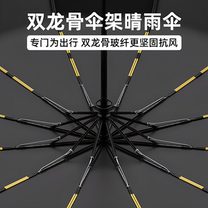 ร่มกันแดดกันฝน 105 ซม. โครงไฟเบอร์คู่ เปิดอัตโนมัติ สำหรับเดินทาง - Product Image 3