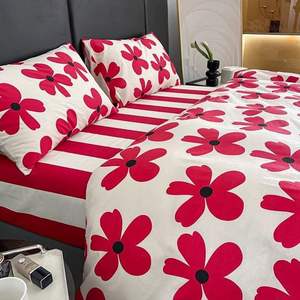 Parure de lit 4 pièces 100% coton pur, drap et housse de couette doux, vente en gros directe d'usine, promotion du Nouvel An - Product Image 6