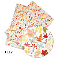 136 cm * 30 cm Professionnel personnalisé Coloré Imprimé feuilles et fleurs Faux tissu En Cuir PU pour la Fabrication Du Chapeau