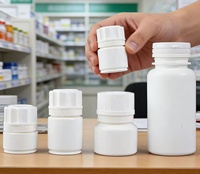 Bouteilles pharmaceutiques en HDPE, bouteilles en plastique blanches vides pour l'emballage de pilules, de vitamines et de poudres