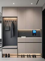 Armoire à chaussures en bois pour entrée avec miroir Solution de rangement pour étagères à chaussures
