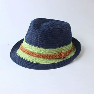 Color Straw Weaving Simple Outdoor Sports Kids Wide Brim Visor Foldable Sun Bucket <b>Hat</b> Promotion Gift - Product Image 1