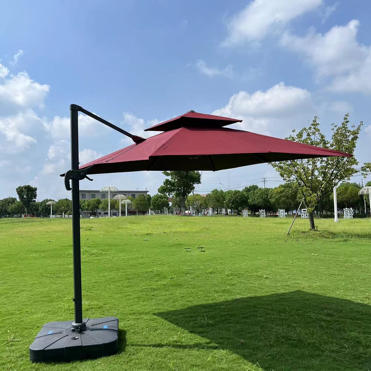 Parapluie supérieur carré bourgogne (avec lumière)