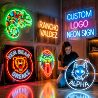 Enseigne néon personnalisée, lumière LED néon, enseigne avec logo personnalisé, avec panneau arrière en acrylique pour bar, salon, boutique, décoration murale