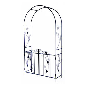 Móveis de jardim com estrutura de aço verde, portas de entrada dianteiras em arco de aço, ferro forjado, villa, portão duplo - Product Image 2