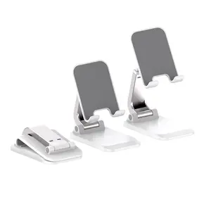 Foldable Phone Holder Portable Flat Plate Universal Metal Phone Stand Adjustable Height Angle Desktop Mobile Phone Bracket