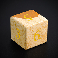 1 pièce de dés en pierre de cristal polyédrique, jaspe beige naturel, écologique, fait main, pour DND, Dungeons & Dragons, RPG et jeux de société