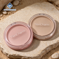 Boîte de poudre compacte ronde à double couche, couleur personnalisée, emballage cosmétique vide pour maquillage