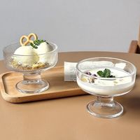 Bol à yaourt glacé, gobelet à pudding, gobelet à mousse léger et luxueux à pied haut, bol décoratif pour dessert, adapté aux boissons froides