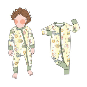 Babylovey Exclusief Patroonontwerp Print Baby 2-weg Rits Romper Babykleding Slaapkleertjes Bamboe Pyjama's Karakter Groothandel - Product Image 5