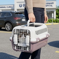 Caisse de transport pour animaux de compagnie approuvée par les compagnies aériennes, boîte de voyage pour chats et chiens, cage portable avec toit ouvrant et fermeture à bouton