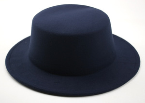 2023 Custom Women Vintage Plaid Wool Felt Flat Wide Brim Cheap Dropshipping Fedora Hat - Product Image 3